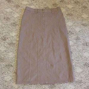 Long Khaki Skirt Stretch Material Classy + Modest